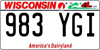 WI license plate 983YGI
