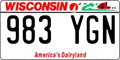 WI license plate 983YGN