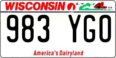 WI license plate 983YGO