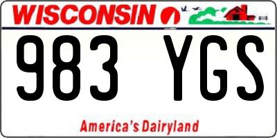 WI license plate 983YGS