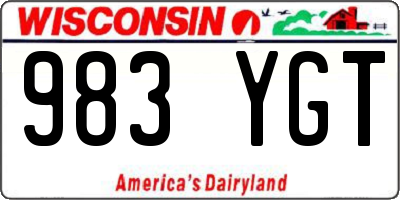 WI license plate 983YGT