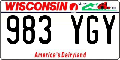 WI license plate 983YGY