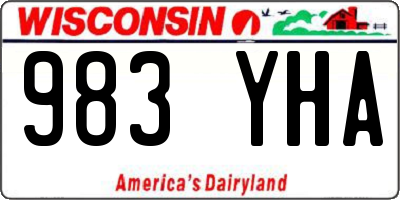 WI license plate 983YHA