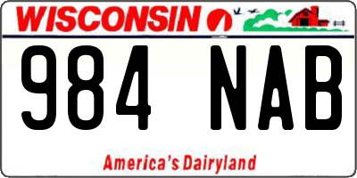 WI license plate 984NAB