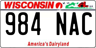 WI license plate 984NAC