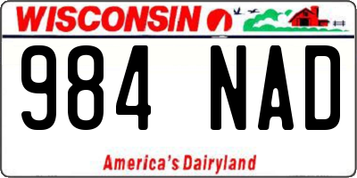 WI license plate 984NAD