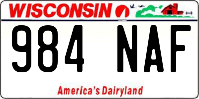 WI license plate 984NAF