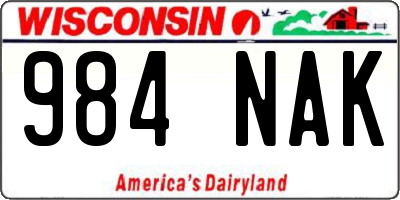 WI license plate 984NAK