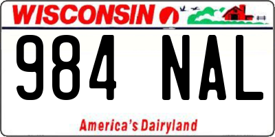 WI license plate 984NAL