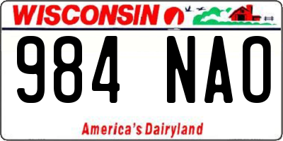 WI license plate 984NAO