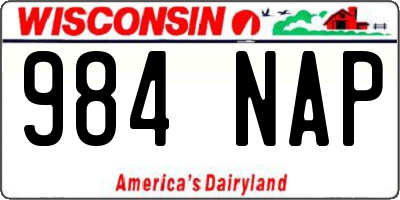 WI license plate 984NAP