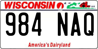WI license plate 984NAQ