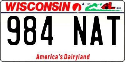WI license plate 984NAT
