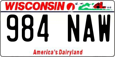 WI license plate 984NAW