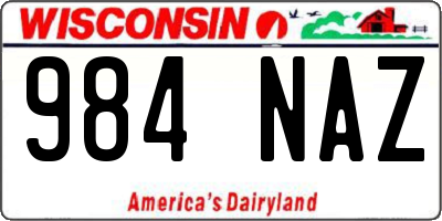 WI license plate 984NAZ