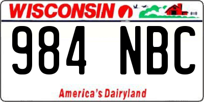WI license plate 984NBC