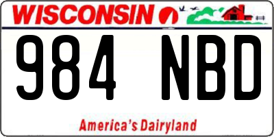 WI license plate 984NBD