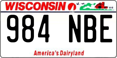 WI license plate 984NBE
