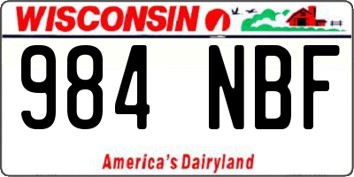 WI license plate 984NBF
