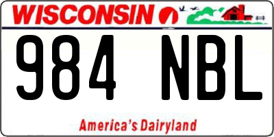 WI license plate 984NBL