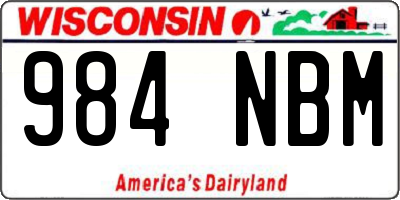 WI license plate 984NBM