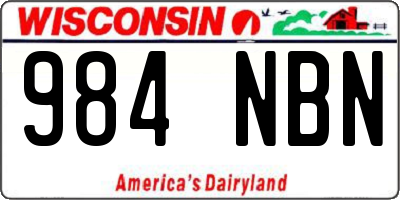 WI license plate 984NBN