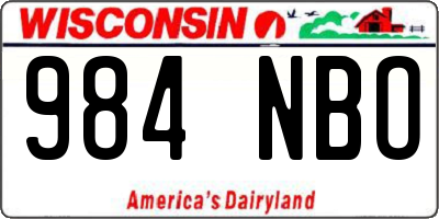 WI license plate 984NBO