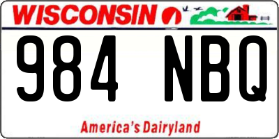 WI license plate 984NBQ