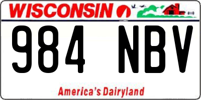 WI license plate 984NBV