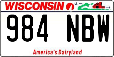 WI license plate 984NBW