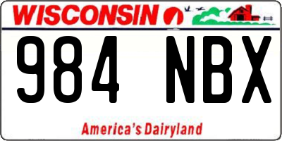 WI license plate 984NBX