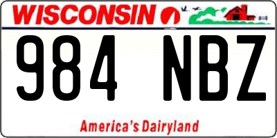 WI license plate 984NBZ