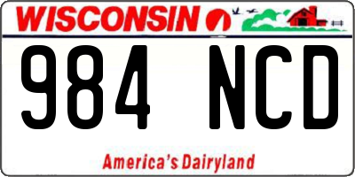 WI license plate 984NCD