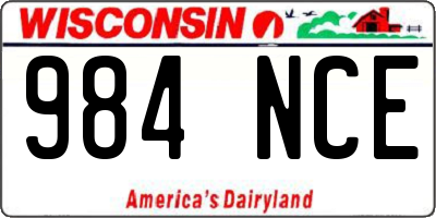 WI license plate 984NCE