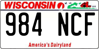 WI license plate 984NCF