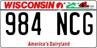 WI license plate 984NCG