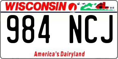 WI license plate 984NCJ