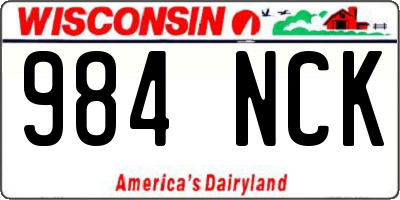 WI license plate 984NCK
