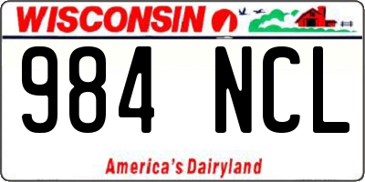 WI license plate 984NCL