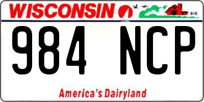 WI license plate 984NCP