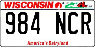 WI license plate 984NCR