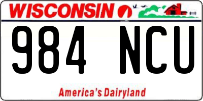 WI license plate 984NCU