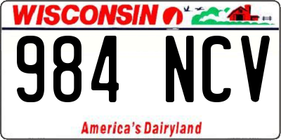 WI license plate 984NCV