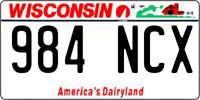 WI license plate 984NCX