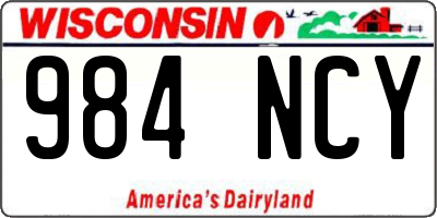 WI license plate 984NCY