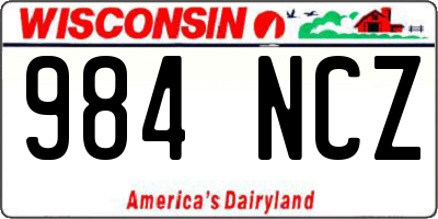 WI license plate 984NCZ