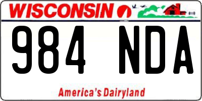 WI license plate 984NDA