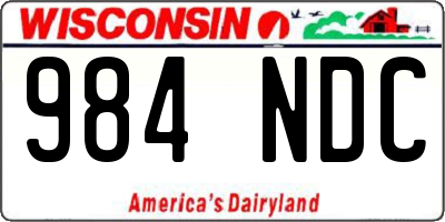 WI license plate 984NDC