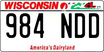 WI license plate 984NDD