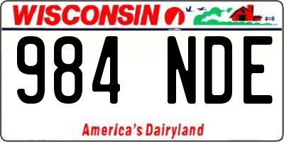 WI license plate 984NDE